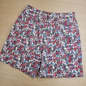 Retro Cottagecore Floral High Rise Mom Shorts Women 24W Center Aisle Boho
